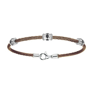 Gabriel Fashion Silver Two-Tone Hampton Stainless Steel Bangle Bracelet BG2824PNMXJBD