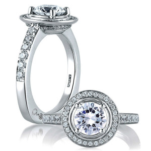 A.JAFFE 18 Karat Signature Engagement Ring MES588