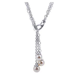 Gabriel Fashion Silver Contemporary Lariat Necklace NK2797SVJPL