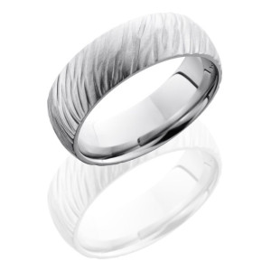 Lashbrook CC7D Treebark2 Cobalt Chrome Wedding Ring or Band