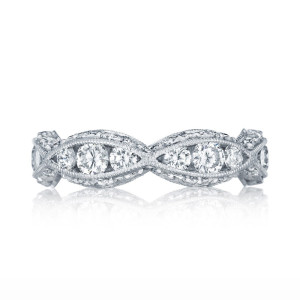 2644B Platinum Tacori Classic Crescent Diamond Wedding Ring