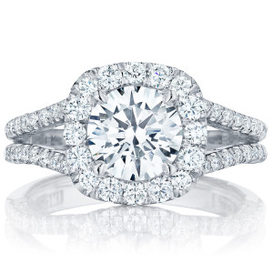 HT2548CU75 Platinum Tacori Petite Crescent Engagement Ring