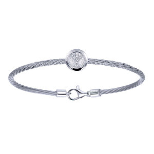 Gabriel Fashion Silver Two-Tone Hampton Stainless Steel Bangle Bracelet BG2871MX5JJ