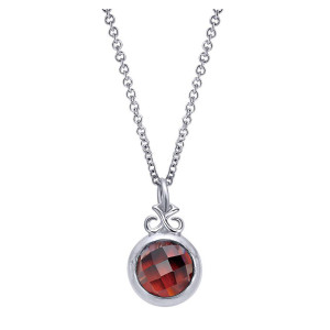 Gabriel Fashion Silver Color Solitaire Necklace NK3755SVJGN