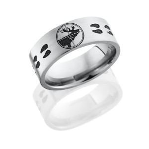 Lashbrook 8F/LCVELKTARGETTRACKS SATIN Titanium Wedding Ring or Band