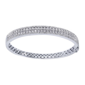 Gabriel Fashion 14 Karat Clustered Diamonds Bangle Bracelet BG159W45JJ