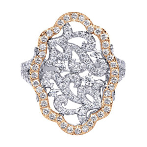 Gabriel Fashion 14 Karat Two-Tone Lace Ladies' Ring LR50143T44JJ
