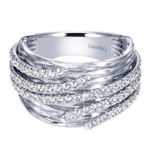 Gabriel Fashion 14 Karat Nature Ladies' Ring LR6621W44JJ