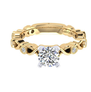 Gabriel 14 Karat Contemporary Engagement Ring ER5667M44JJ