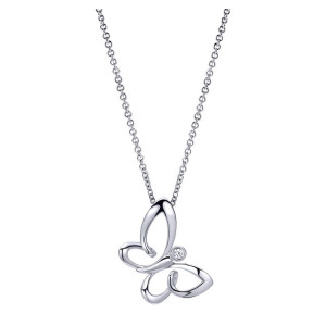 Gabriel Fashion Silver Floral Necklace NK3811SVJWS