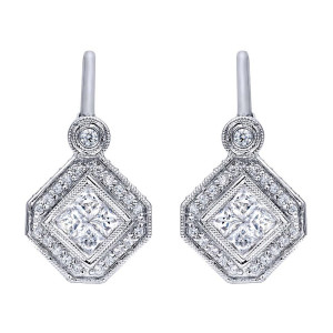 Gabriel Fashion 14 Karat Victorian Leverback Earrings EG10437W44JJ