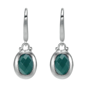 Gabriel Fashion Silver Color Solitaire Drop Earrings EG11669SVJGO
