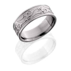 Lashbrook 8FMKBA SAND-POLISH Titanium Wedding Ring or Band