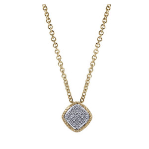 Gabriel Fashion 14 Karat Two-Tone Hampton Diamond Necklace NK2576M44JJ
