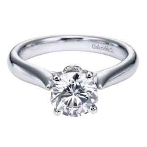 Gabriel 14 Karat Contemporary Engagement Ring ER5948W44JJ