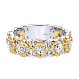Gabriel Fashion 14 Karat Two-Tone Stackable Stackable Ladies' Ring LR4916M44JJ