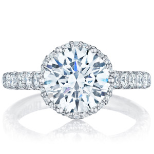 HT254725RD9 Platinum Tacori Petite Crescent Engagement Ring