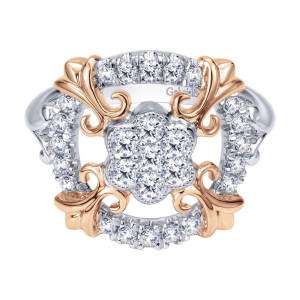 Gabriel Fashion 14 Karat Two-Tone Lusso Diamond Ladies' Ring LR50390T45JJ