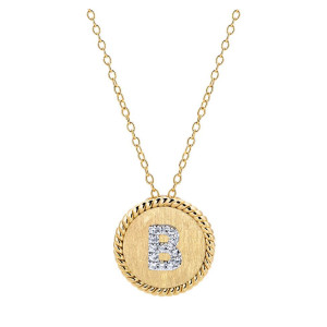 Gabriel Fashion 14 Karat Two-Tone Initial Initial Necklace NK2645B-M45JJ