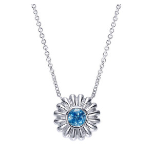 Gabriel Fashion Silver Floral Necklace NK3891SVJBT