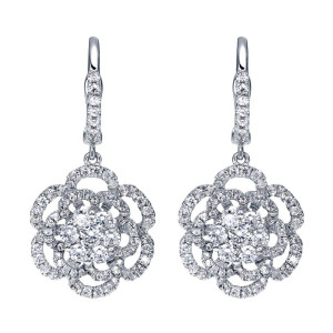 Gabriel Fashion 14 Karat Floral Drop Earrings EG11461W44JJ