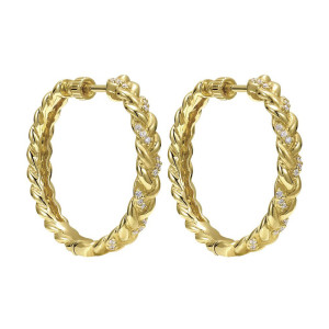 Gabriel Fashion 14 Karat Hoops Classic Earrings EG10386Y44JJ