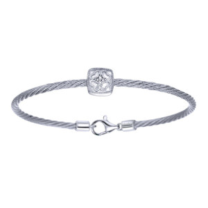 Gabriel Fashion Silver Two-Tone Hampton Stainless Steel Bangle Bracelet BG2872MX5JJ