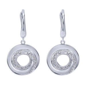 Gabriel Fashion Silver Contemporary Drop Earrings EG12103SVJWS
