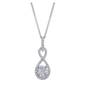 Gabriel Fashion 14 Karat Clustered Diamonds Necklace NK2305W44JJ