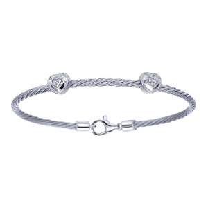 Gabriel Fashion Silver Two-Tone Hampton Stainless Steel Bangle Bracelet BG2789MX5JJ