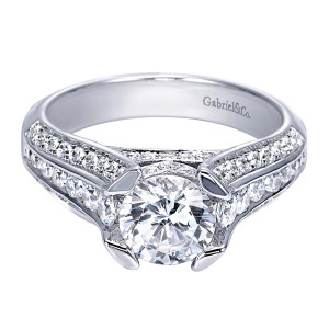 Gabriel 14 Karat Contemporary Engagement Ring ER8185W44JJ