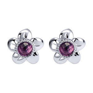 Gabriel Fashion Silver Floral Stud Earrings EG11671SVJAM