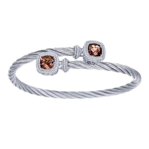Gabriel Fashion Silver Two-Tone Hampton Stainless Steel Bangle Bracelet BG2963MXJSQ