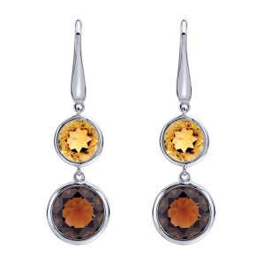 Gabriel Fashion Silver Color Solitaire Drop Earrings EG11748SVJMC