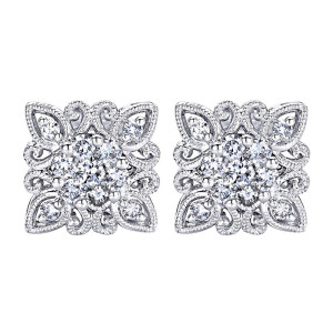 Gabriel Fashion 14 Karat Lace Stud Earrings EG11991W44JJ