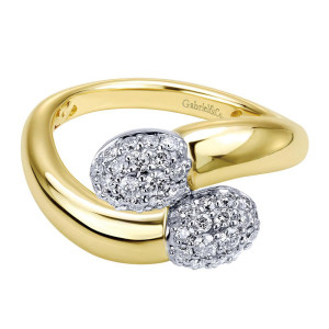 Gabriel Fashion 14 Karat Two-Tone Pave Ladies' Ring LR50281M45JJ