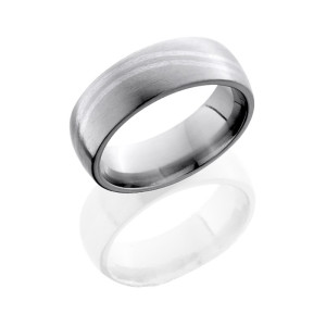 Lashbrook 7DDBLWAVE/SS SATIN Titanium Wedding Ring or Band