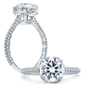 A.JAFFE 14 Karat Classic Engagement Ring ME1858Q