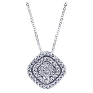 Gabriel Fashion 14 Karat Clustered Diamonds Necklace NK3687W44JJ