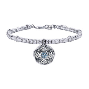 Gabriel Fashion Silver Two-Tone Byblos Charm Bracelet TB3659MXJMC