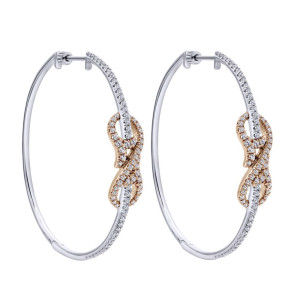 Gabriel Fashion 14 Karat Two-Tone Hoops Classic Earrings EG12590T45JJ