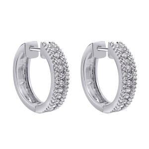 Gabriel Fashion 14 Karat Hoops Hoop Earrings EG10045W44JJ