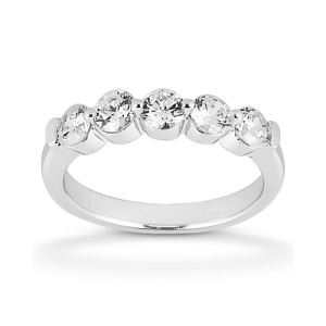 Diamond Five Stone Band 14 Karat Taryn Collection TQD B-3472