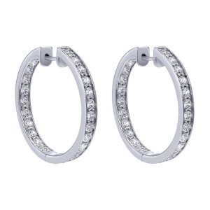 Gabriel Fashion 14 Karat Hoops Classic Earrings EG10286W44JJ