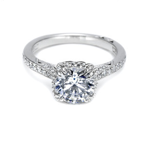 Tacori 18 Karat Dantela Engagement Ring 2620RDLGP