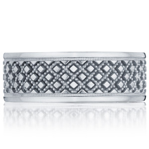 118-8 Platinum Tacori Sculpted Crescent Wedding Ring
