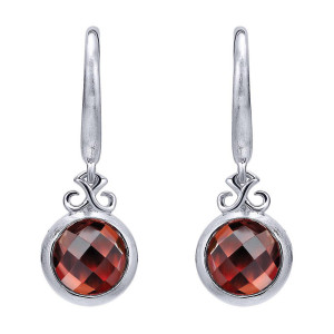 Gabriel Fashion Silver Color Solitaire Drop Earrings EG11670SVJGN