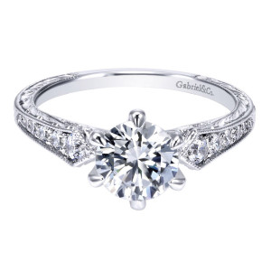 Gabriel 14 Karat Victorian Engagement Ring ER11839R4W44JJ
