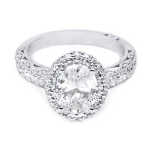 HT2520OV9X7 Tacori Crescent 18 Karat Engagement Ring