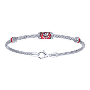 Gabriel Fashion Silver Two-Tone Hampton Stainless Steel Bangle Bracelet BG2874E1MX5JJ
